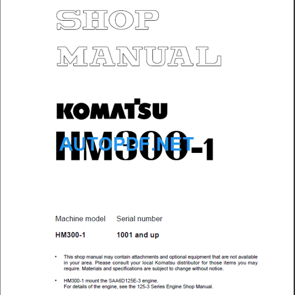 HM300-1 Shop Manual
