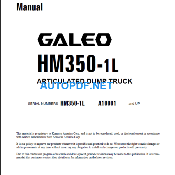 HM350-1L GALEO Shop Manual