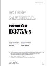 Komatsu D375A-5 (18200 and up) (SEBM035203) Shop Manual