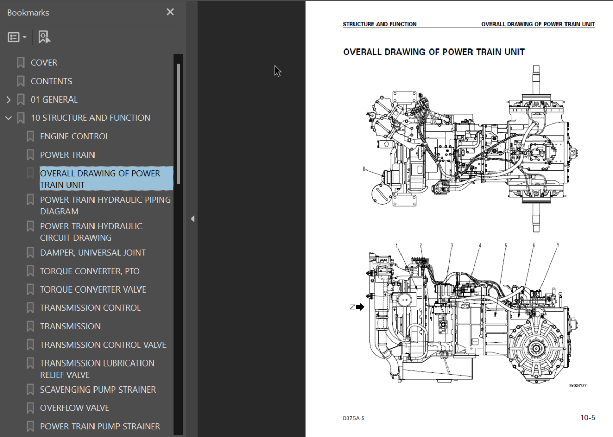 Komatsu D375A-5 (18200 and up) (SEBM035203) Shop Manual