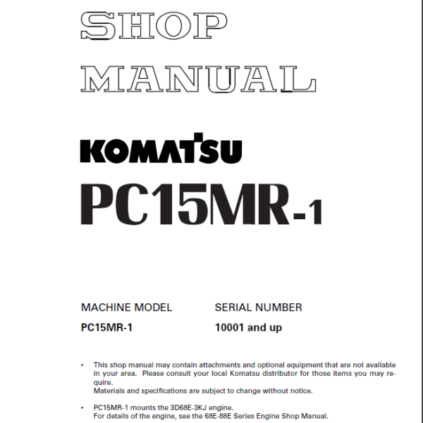 PC15MR-1 Shop Manual