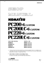 PC200-6 PC200LC-6 PC220-6 PC220LC-6 CUSTOM Shop Manual