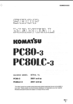 PC80-3 PC80LC-3 Shop Manual