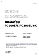 Komatsu PC200EN PC200EL-6K Shop Manual