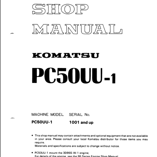 PC50UU-1 Shop Manual