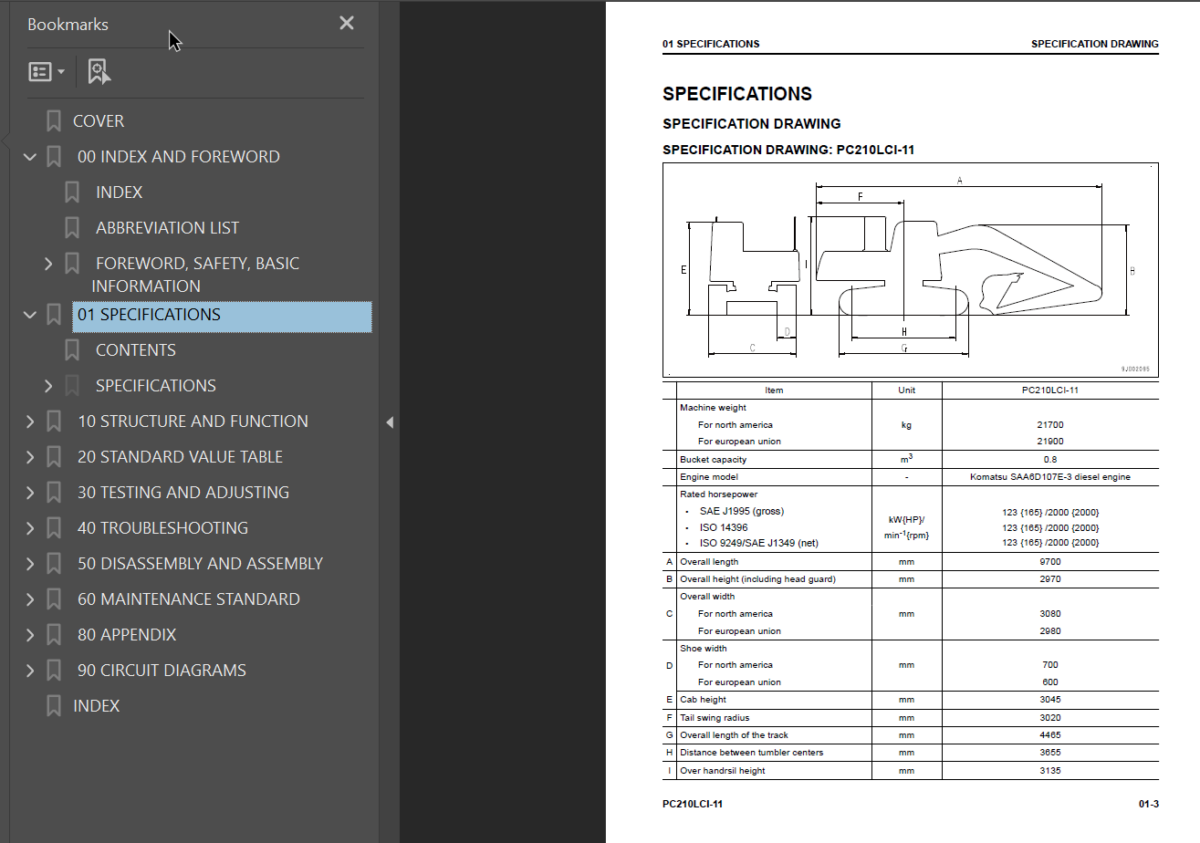 PC210LCi-11 Shop Manual