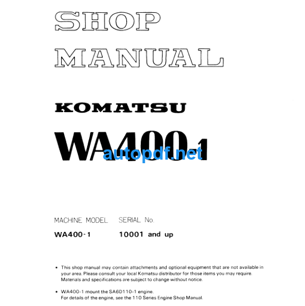 WA400-1 Shop Manual