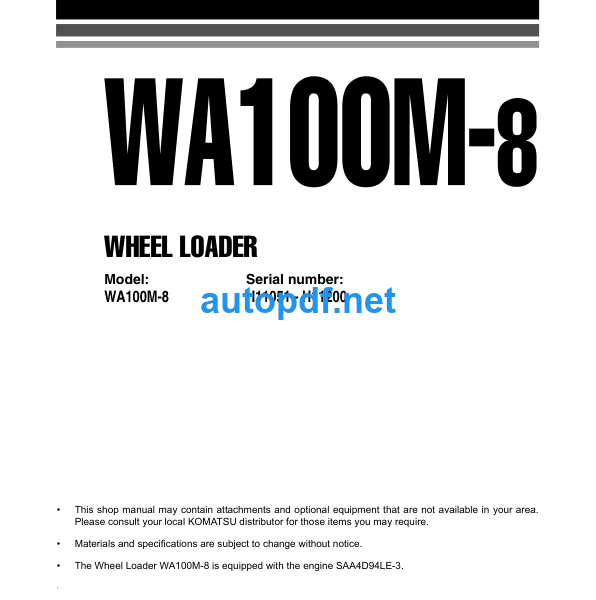 WA100M-8 Shop Manual