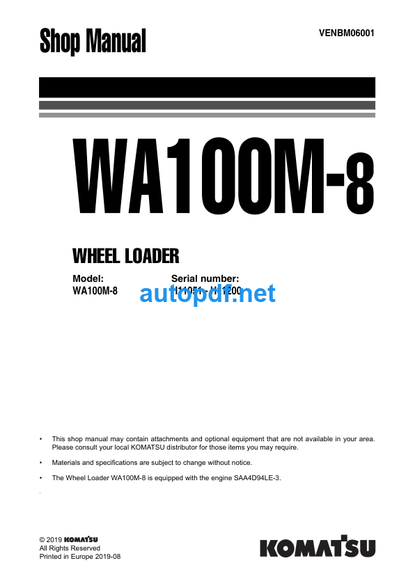 WA100M-8 Shop Manual