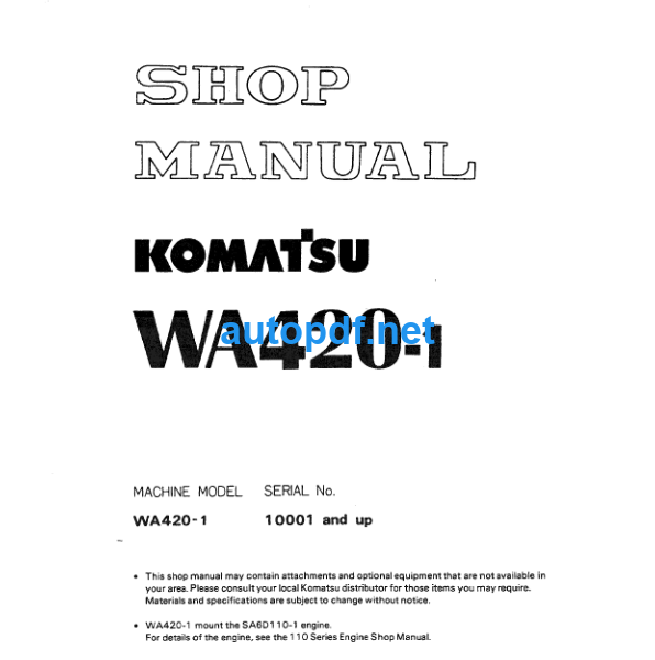 WA420-1 Shop Manual