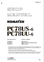 PC78US-6 PC78UU-6 Shop Manual