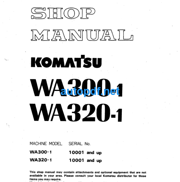 WA300-1 WA320-1 Shop Manual