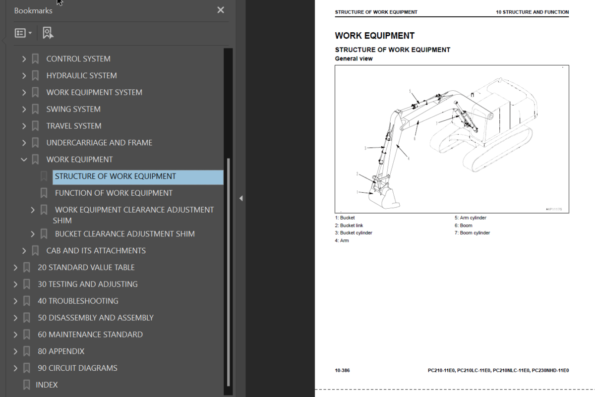 PC210 -11E0 PC210LC -11E0 PC210NLC-11E0 PC230NHD-11E0 Shop Manual