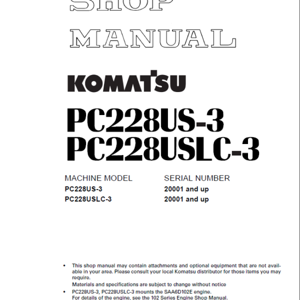 PC228US-3 PC228USLC-3 Shop Manual