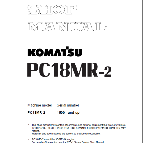 PC18MR-2 Shop Manual