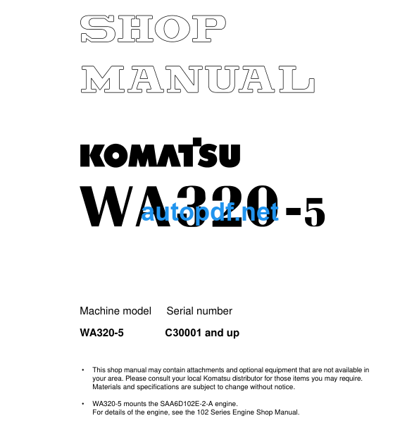 WA320-5 Shop Manual