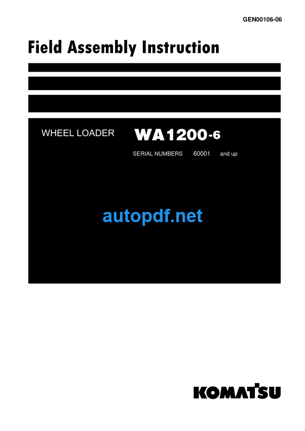 WA1200-6 Field Assembly Instruction