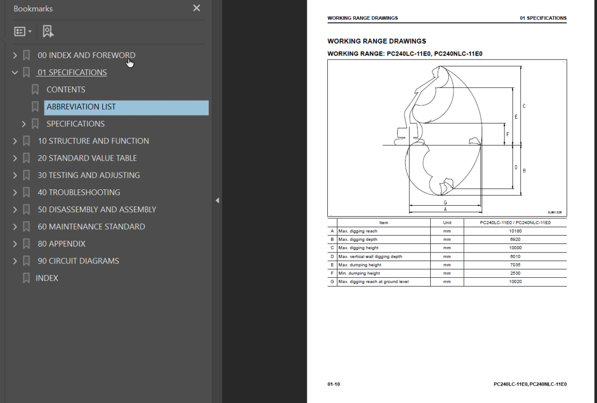 PC240LC -11E0 PC240NLC -11E0 (SERIAL NUMBERS K75274 and up) Shop Manual