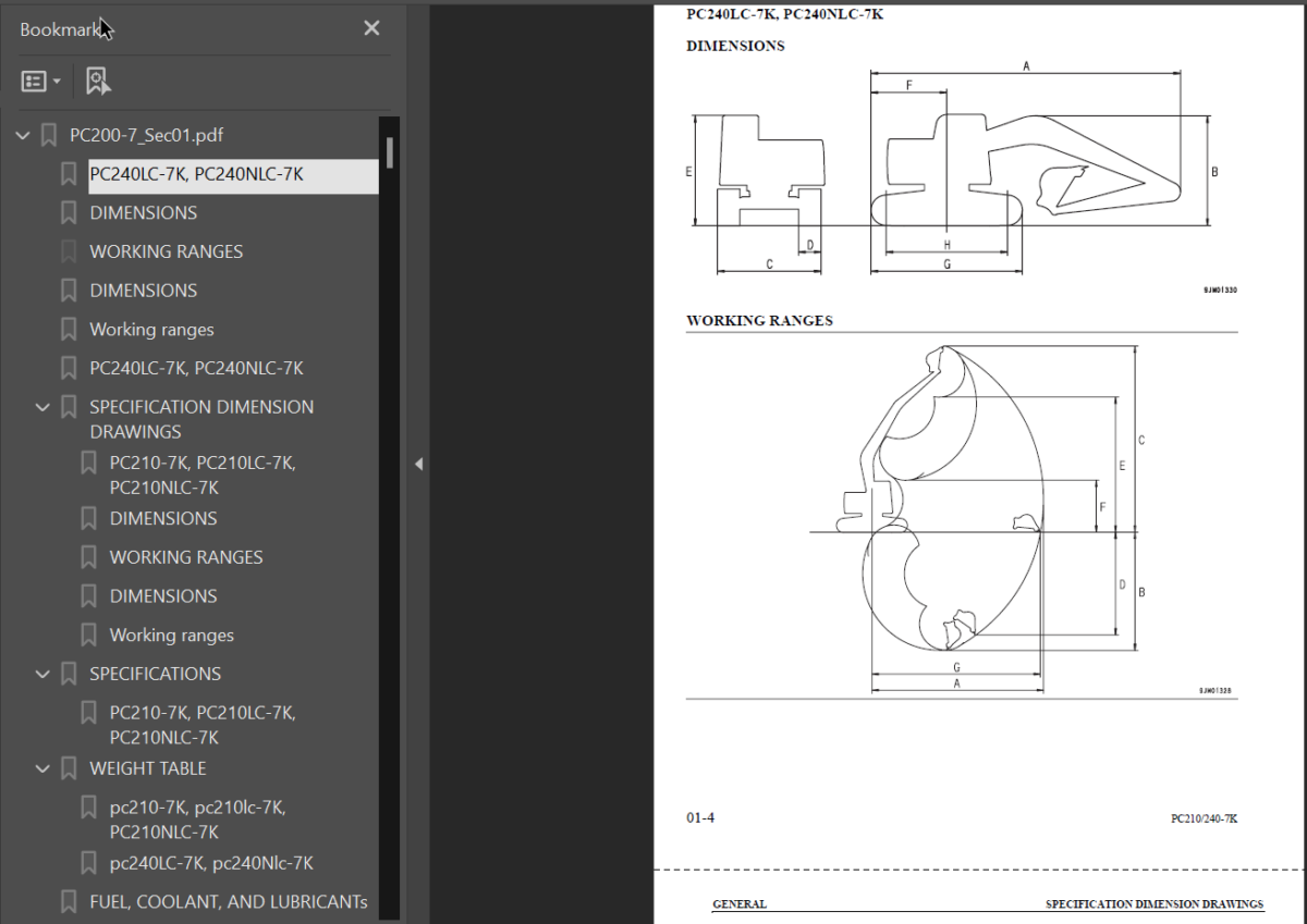 PC210 210LC 210NLC PC240LC 240NLC-7K Shop Manual