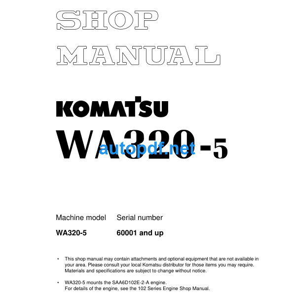 WA320-5 Shop Manual