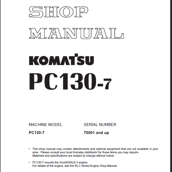 PC130-7 Shop Manual