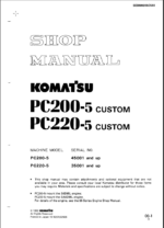 PC200-5 CUSTOM PC220-5 CUSTOM Shop Manual