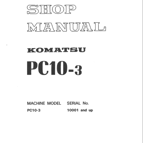PC10-3 Shop Manual