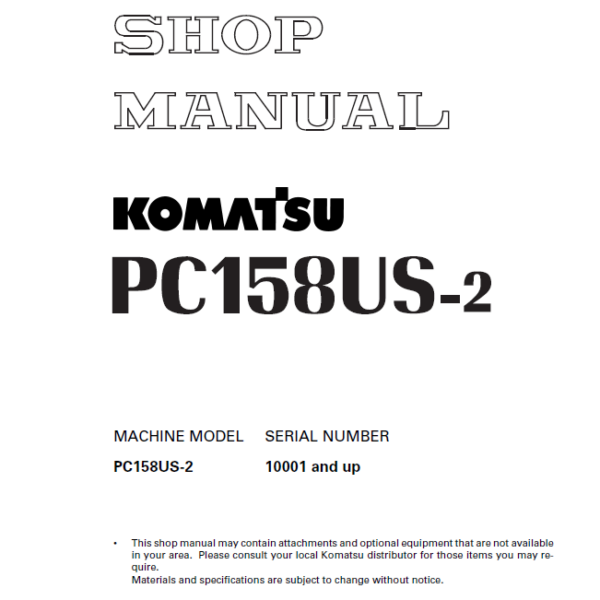 PC158US-2 Shop Manual