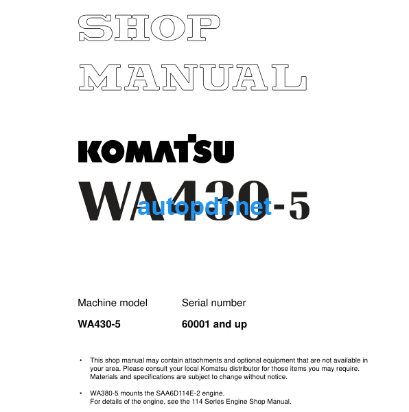 WA430-5 Shop Manual