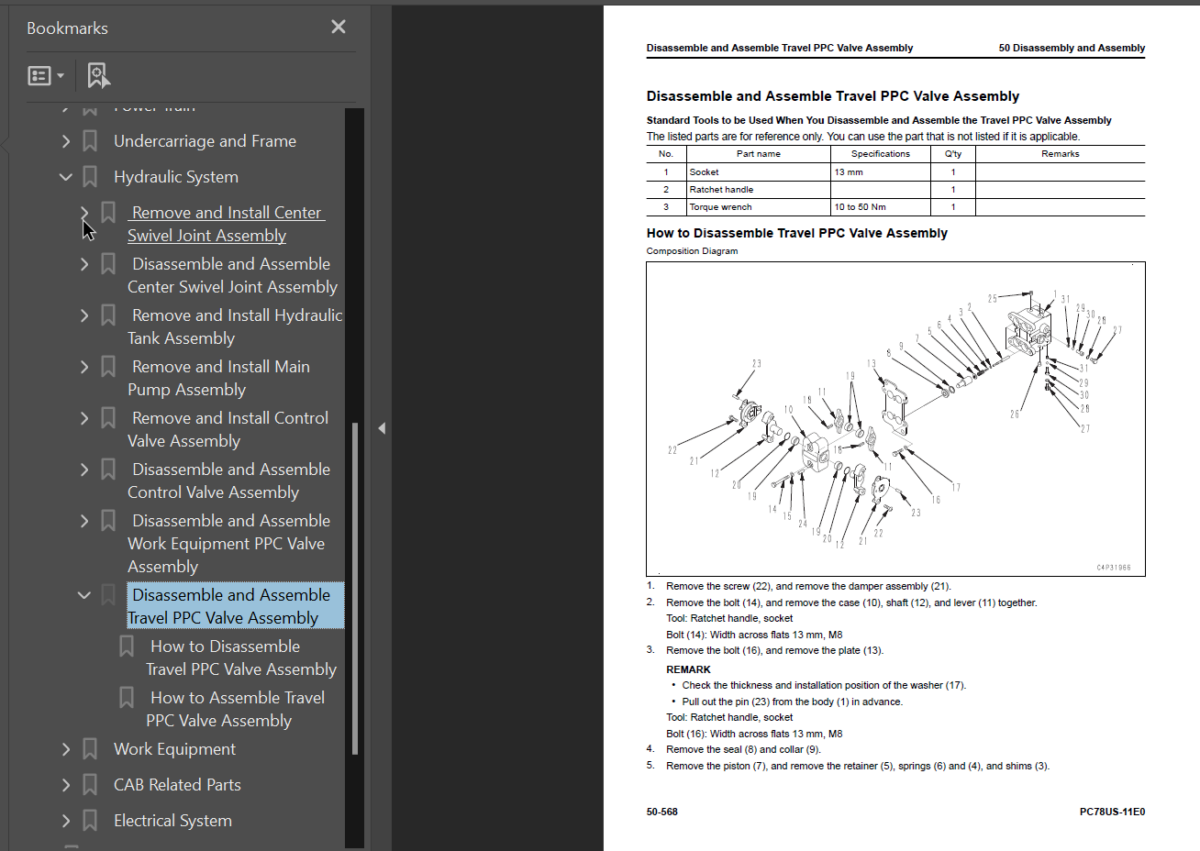 PC78US-11E0 Shop Manual