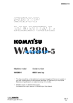 WA380-5 (SERIAL NUMBERS 60001 and up) Shop Manual