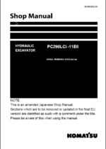 PC290LCi -11E0 S ERIAL NUMBERS 35152 and up Shop Manual