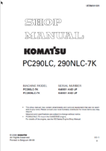 PC290LC 290NLC-7K Shop Manual