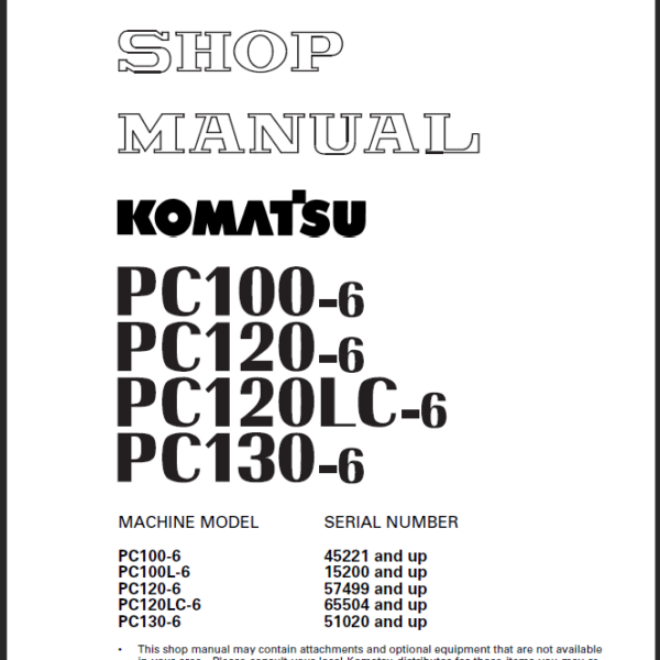 PC100-6 PC120-6 PC120LC-6 PC130-6 Shop Manual