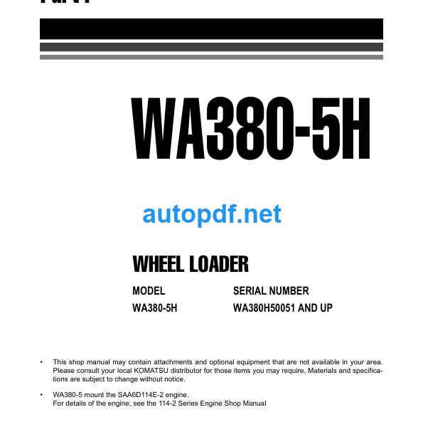 WA380-5L Shop Manual