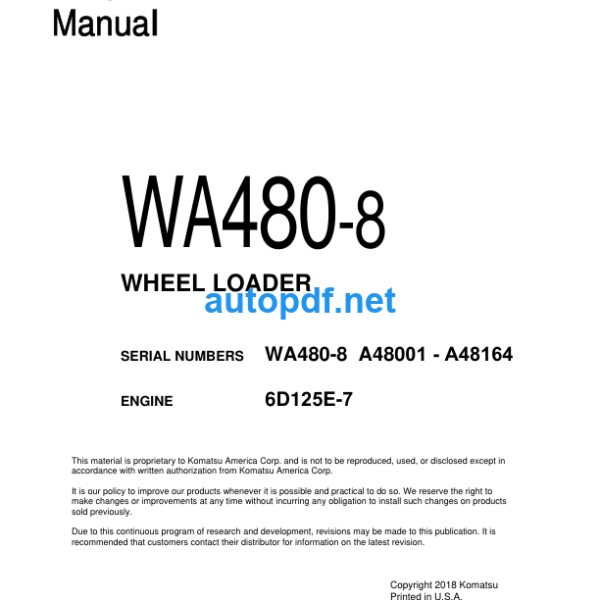 WA480-8 Shop Manual