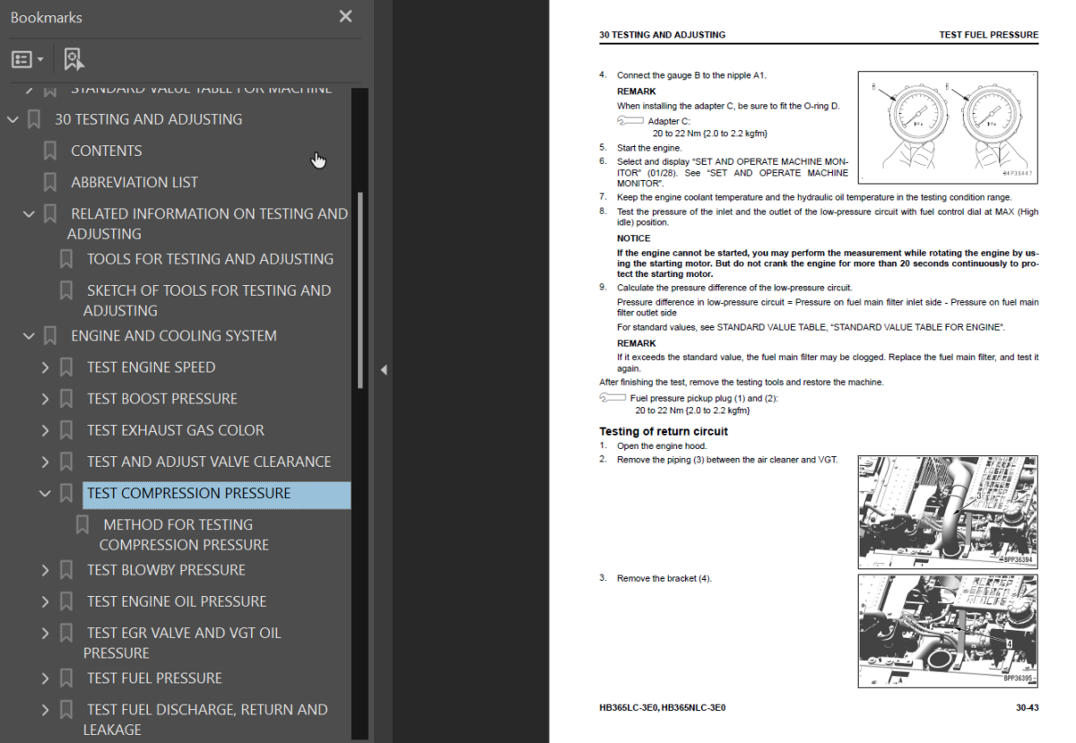 HB365LC-3 HB365NLC-3 (SERIAL NUMBERS 5001 and up K70001 and up) Shop Manual (UENBM00523)