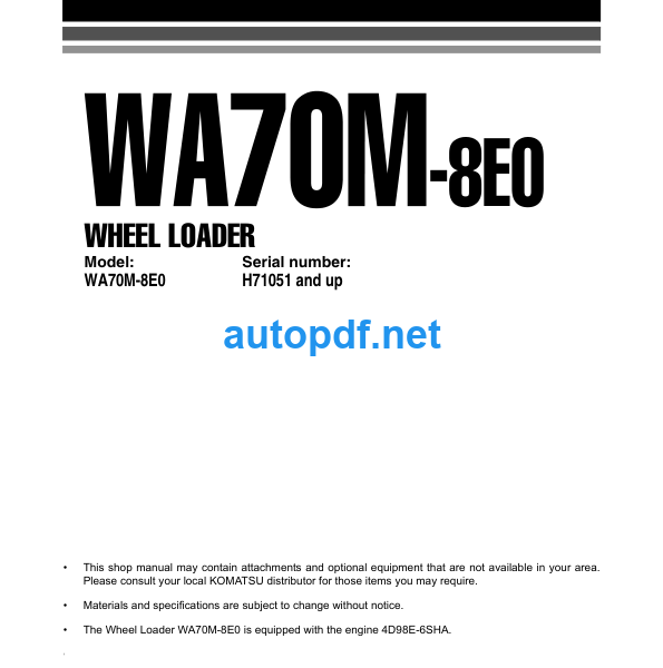 WA70M-8E0 Shop Manual