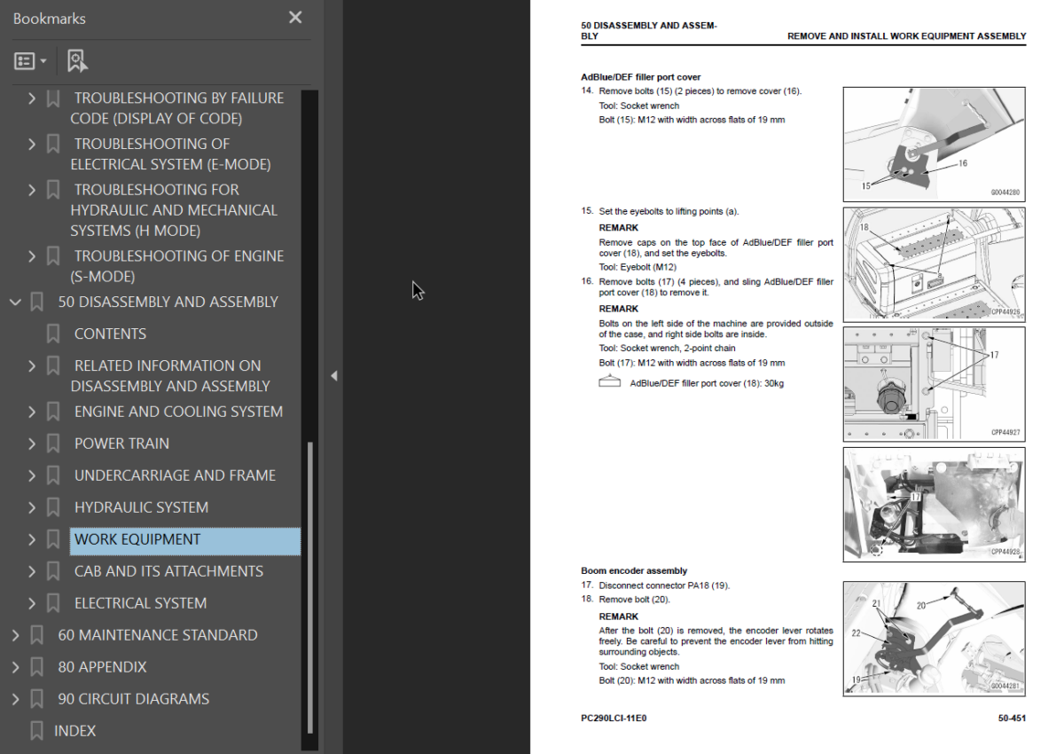 PC290LCi -11E0 S ERIAL NUMBERS 35152 and up Shop Manual