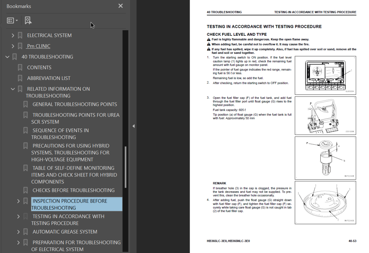 HB365LC-3 HB365NLC-3 (SERIAL NUMBERS 5001 and up K70001 and up) Shop Manual (UENBM00523)