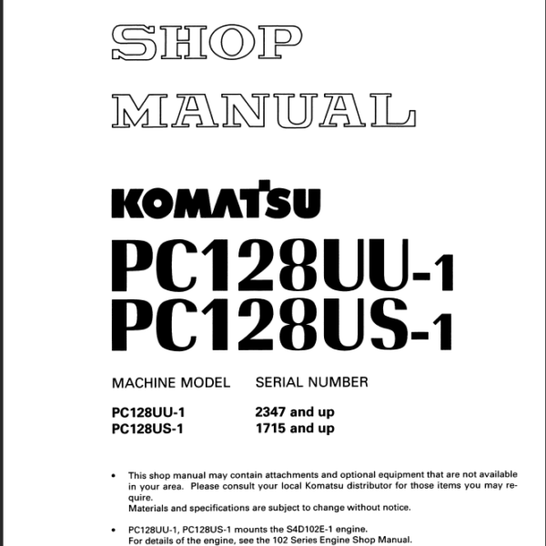 PC128UU-1 PC128US-1 Shop Manual