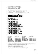 PC120-5K PC130-5K PC150HD-5K PC150NHD-5K PC180LC-5K PC180LLC-5K PC180NLC-5K Shop Manual