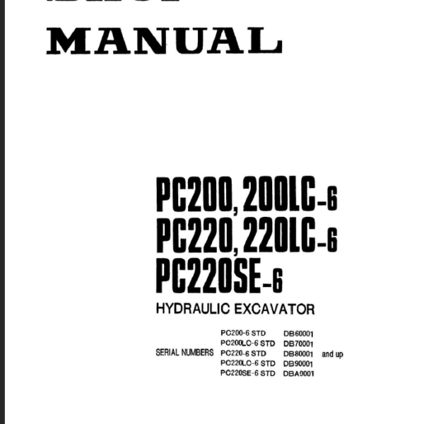 PC200 PC200LC-6 PC220 PC220LC-6 PC220SE-6 Shop Manual