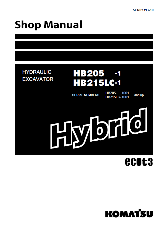 HB205 -1 HB215LC-1 Shop Manual