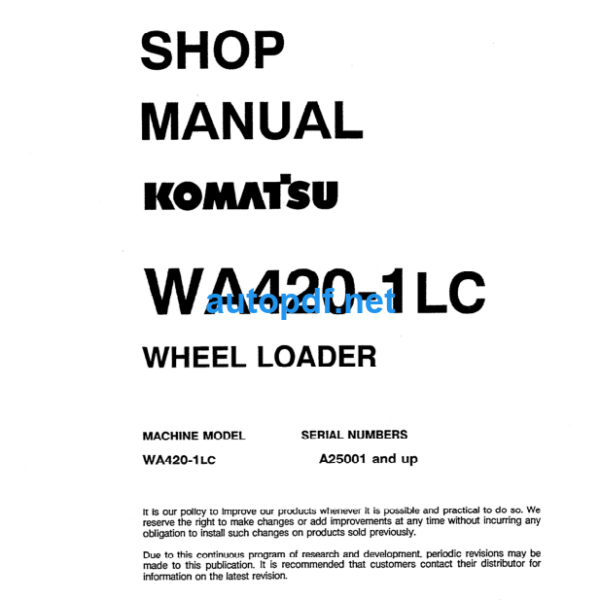 WA420-1LC Shop Manual