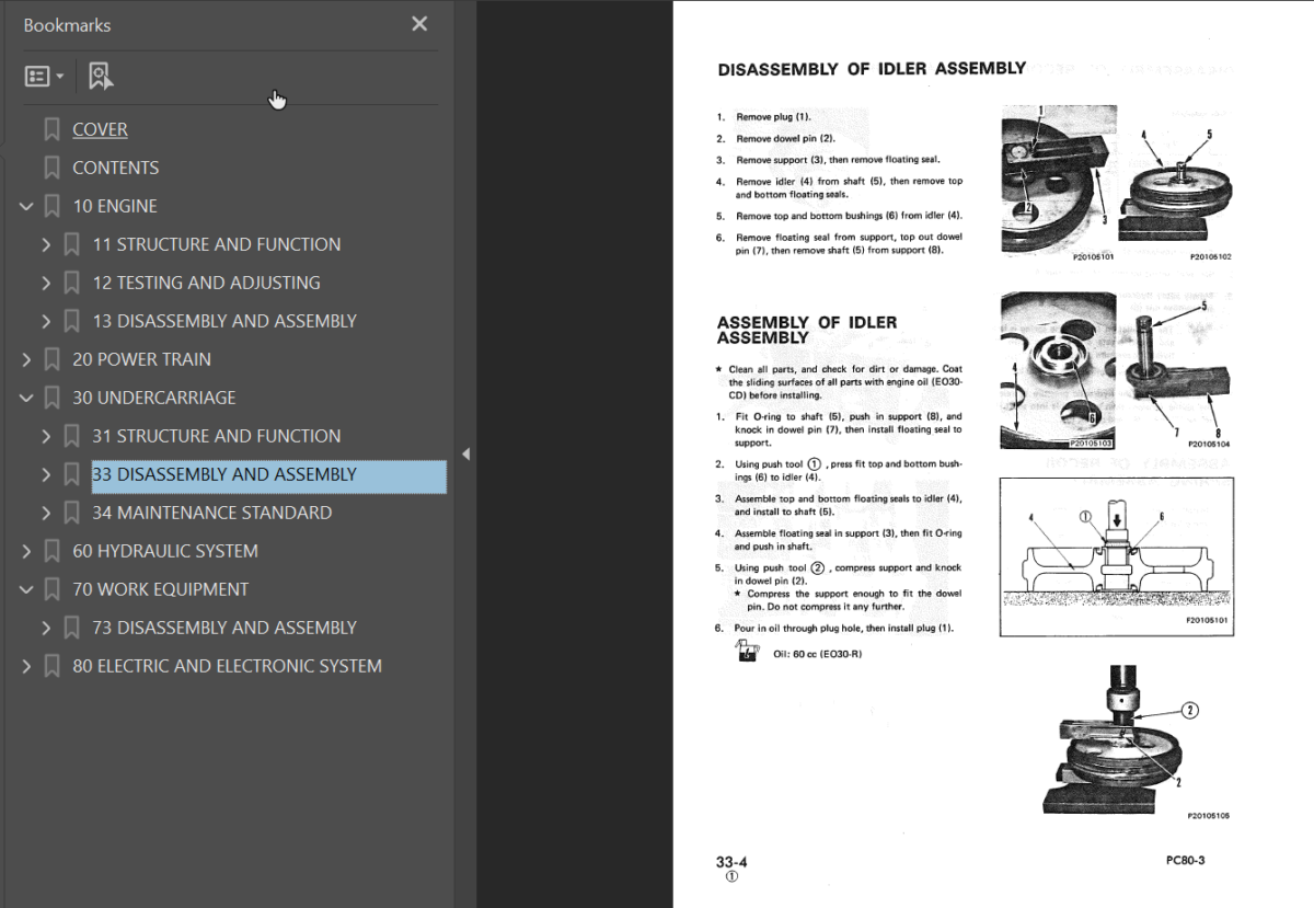 PC80-3 PC80LC-3 Shop Manual