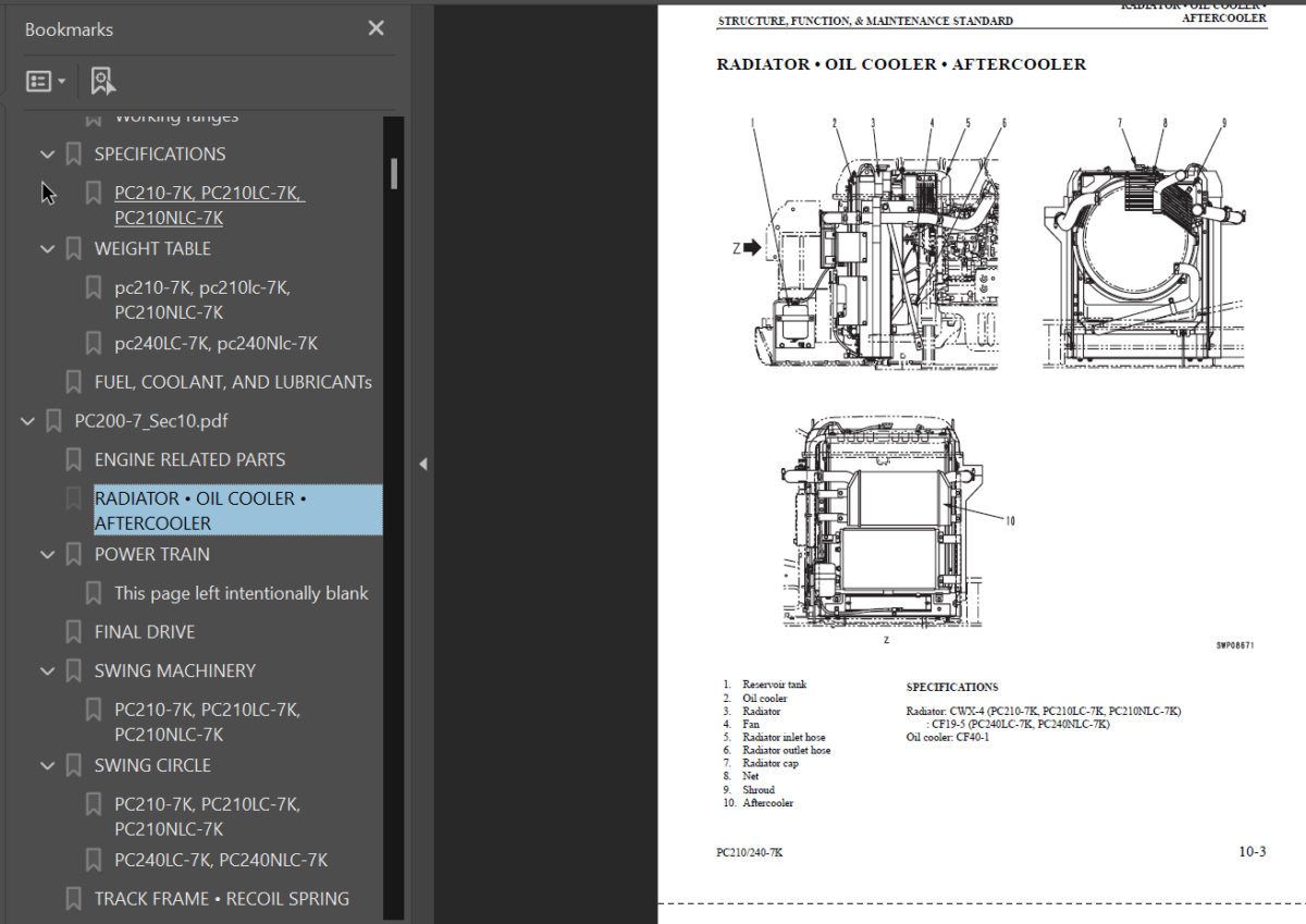 PC210 210LC 210NLC PC240LC 240NLC-7K Shop Manual