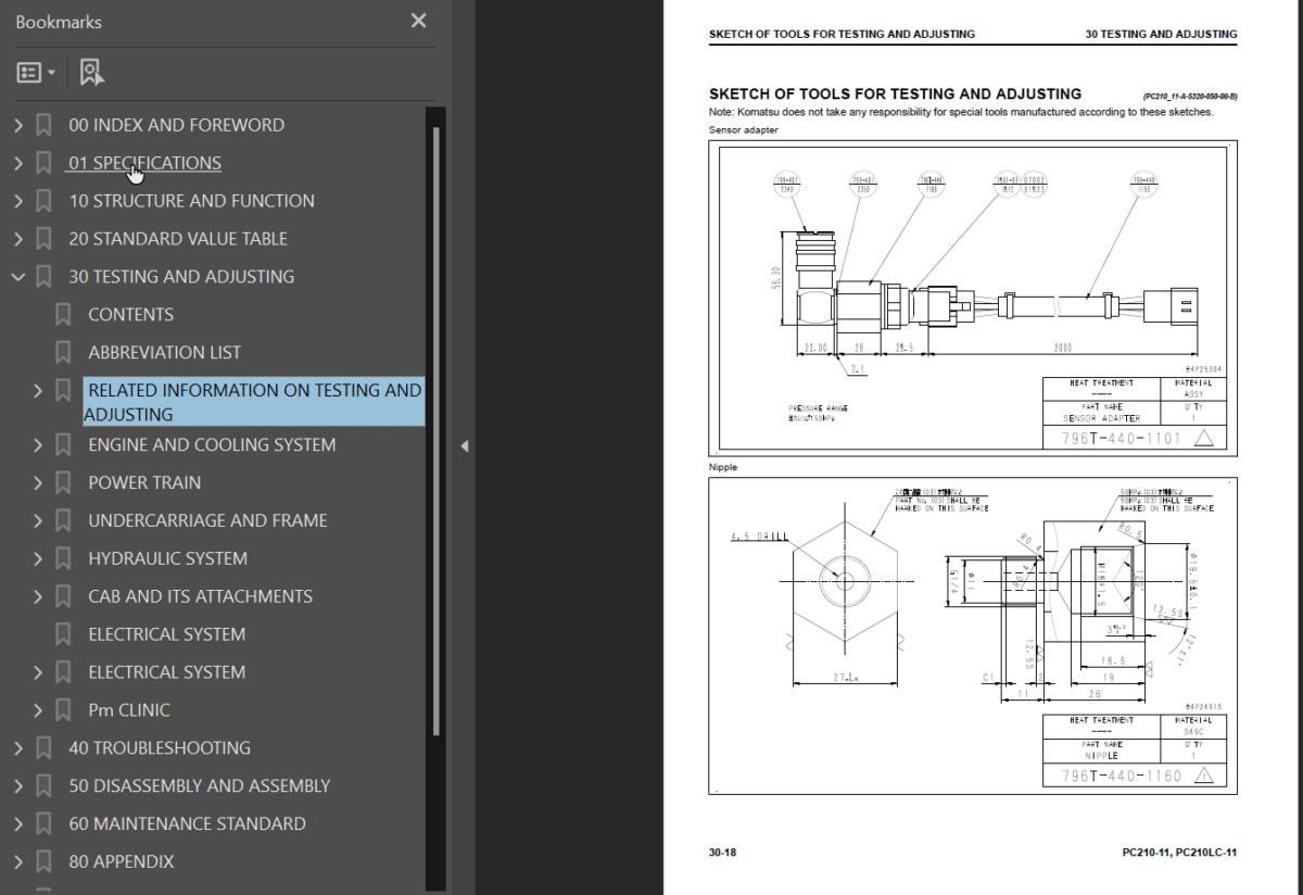 PC210 -11 PC210LC-11 PC210NLC-11 PC230NHD-11 Shop Manual