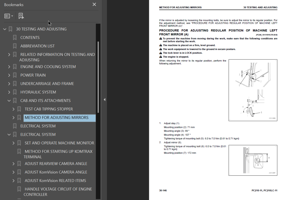 PC210 -11 PC210LC-11 PC210NLC-11 PC230NHD-11 Shop Manual