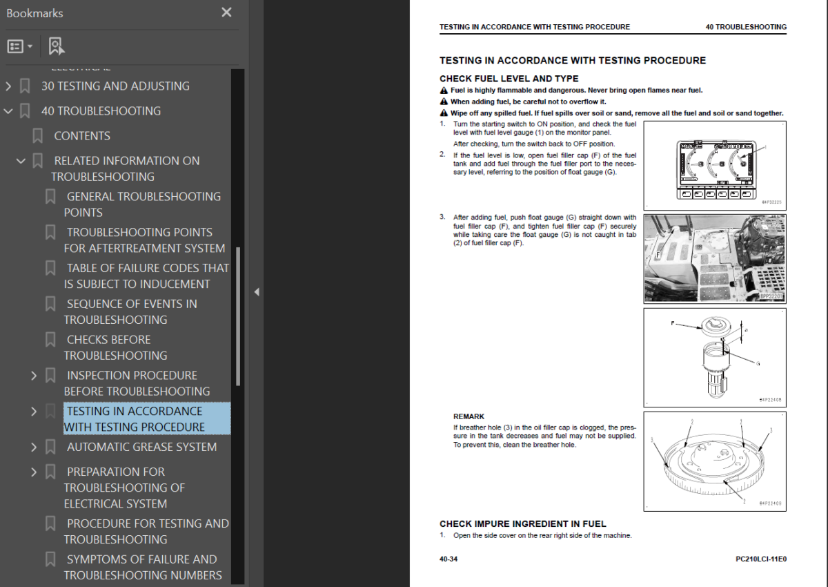 PC210LCI -11E0 S ERIAL NUMBERS K77001 and up Shop Manual